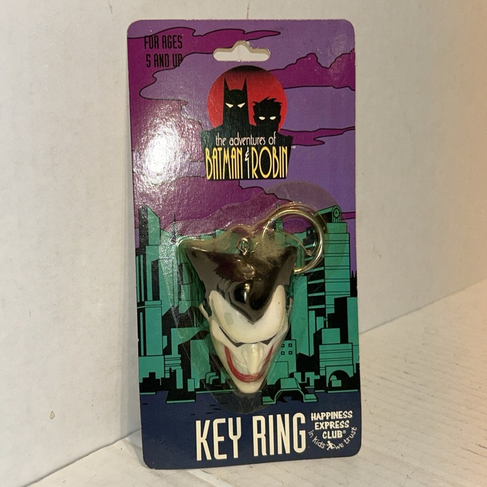 The Adventures Of Batman And Robin Joker Key Ring 1995 New